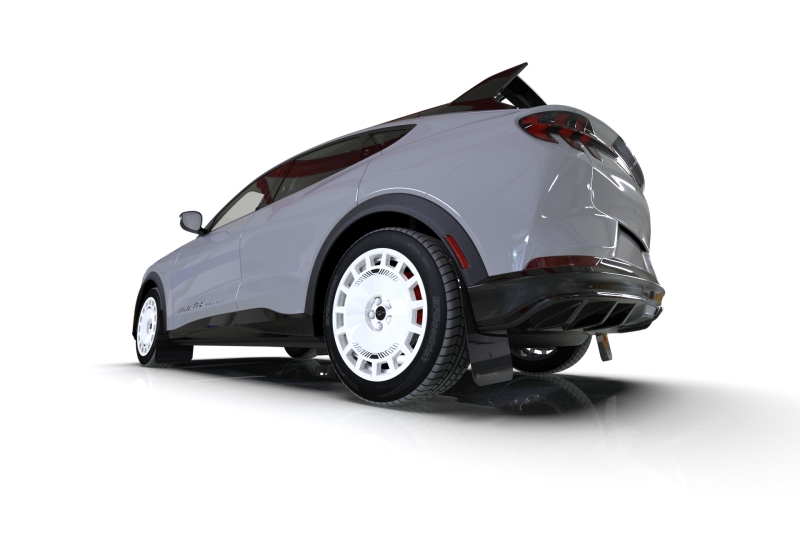 Ford Mach-E Mud Flap Kit - Rally Armor - Rally Edition UR - Black/Metallic Black Logo - `21-`25